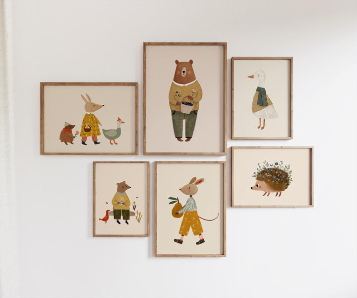 Of 40 Woodland Animal Art Vintage Storybook Style Art Printable Wall Art Bundle