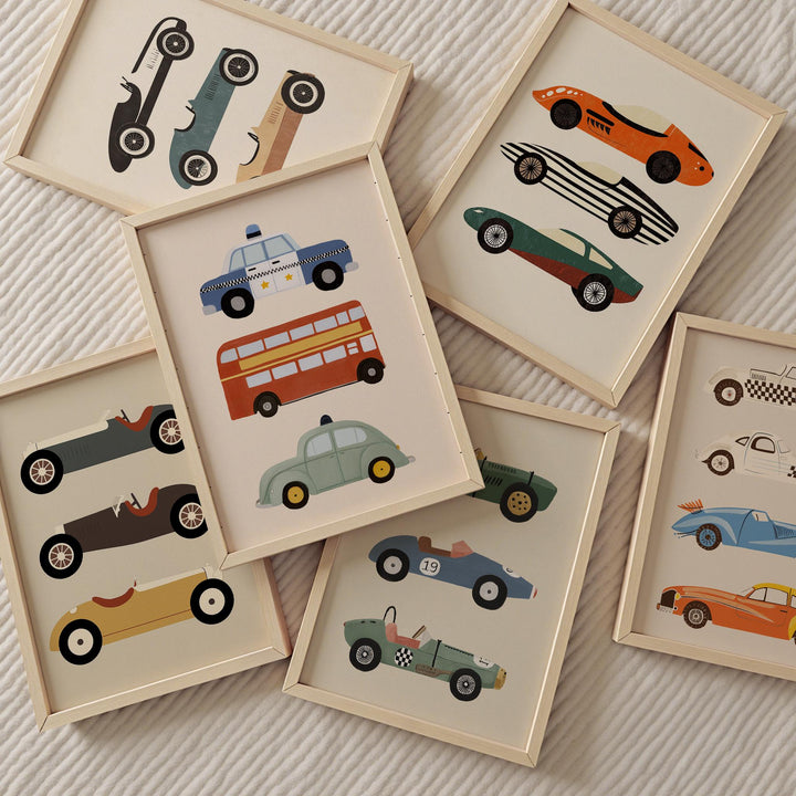 Car Of 70 Retro Vehicle Art Vintage Cars Boys Art Printable Wall Art Bundle