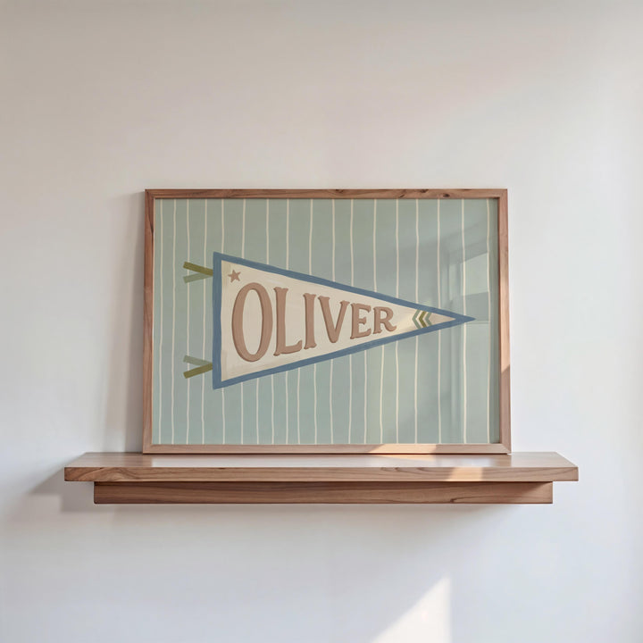 Personalised custom name pennant flag print