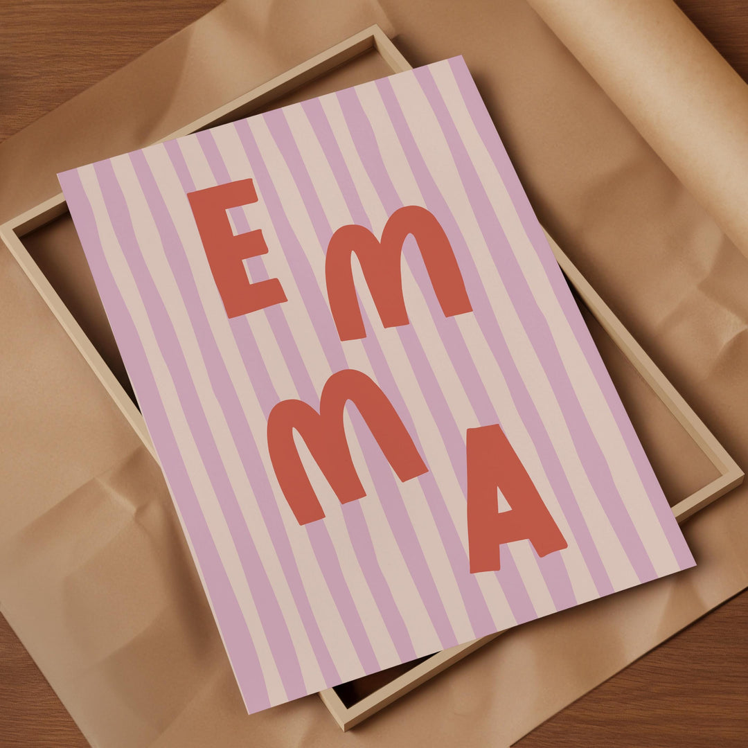 Custom Name Print – Boho Stripe