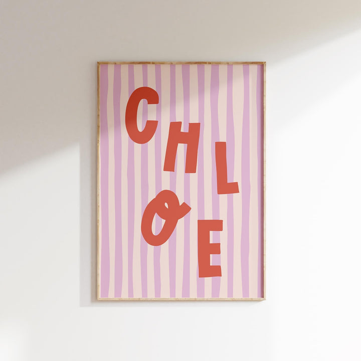 Custom Name Print – Boho Stripe