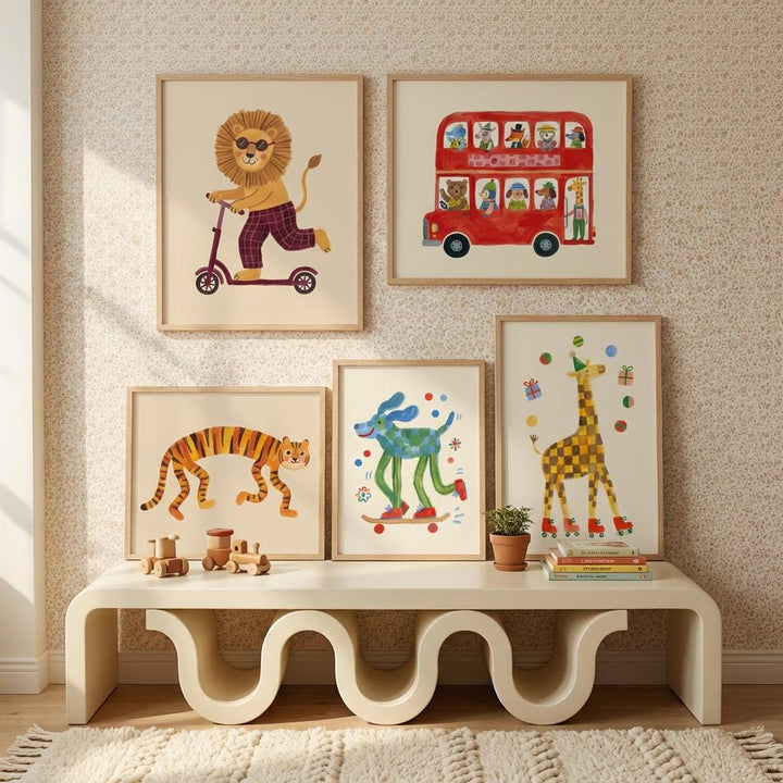 Retro Illustration Printable Wall Art Bundle