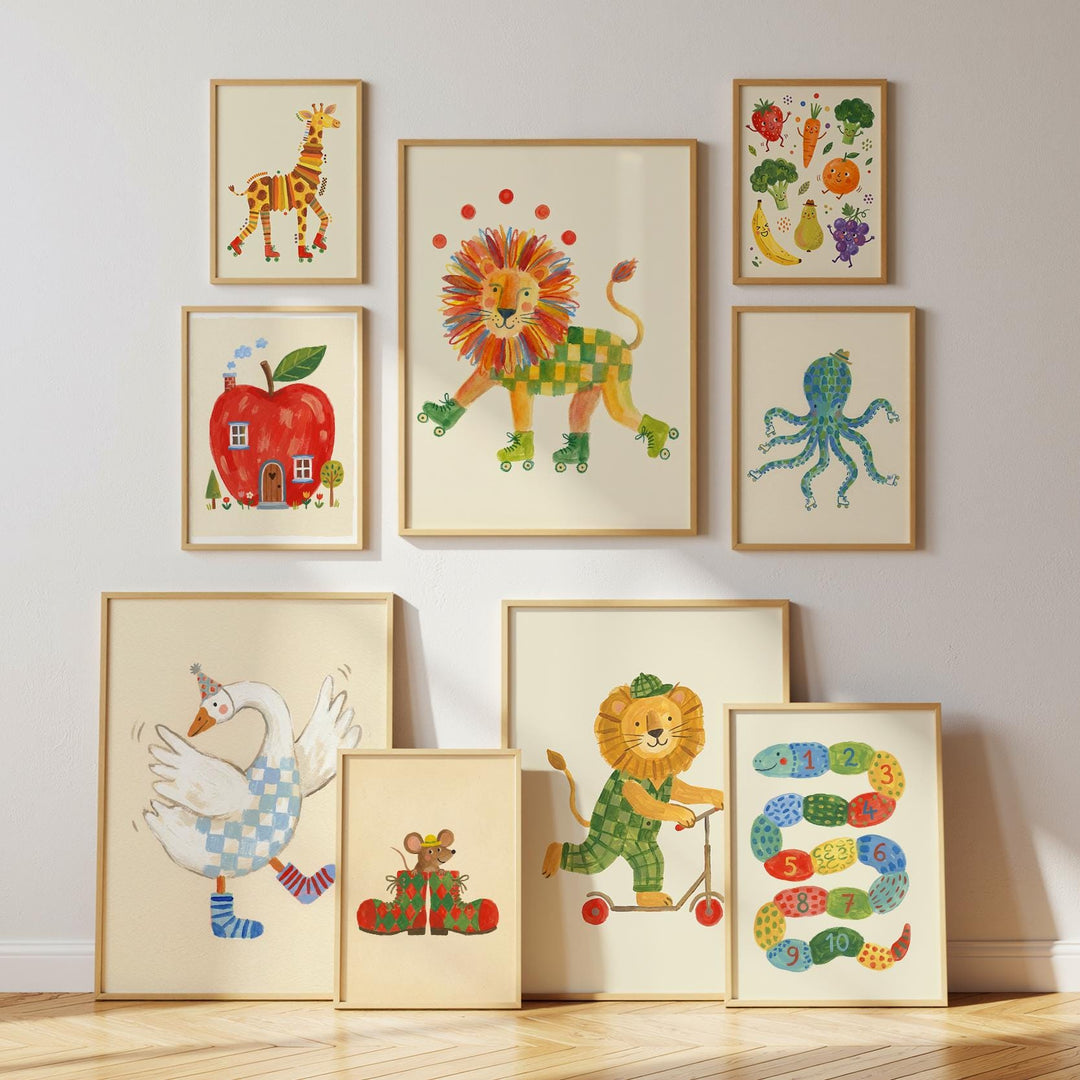 Retro Illustration Printable Wall Art Bundle