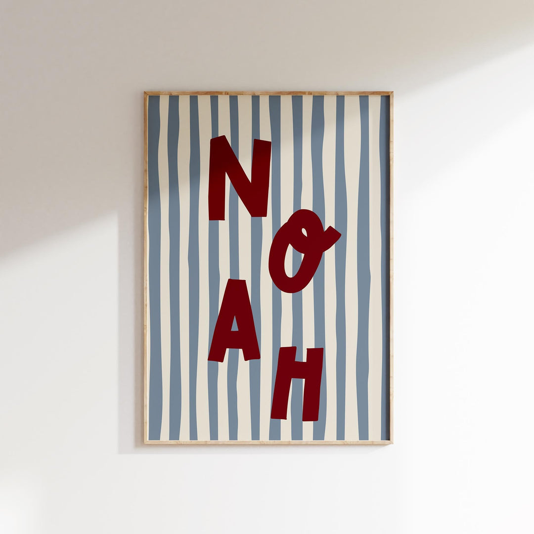 Custom Name Print – Blue Stripe