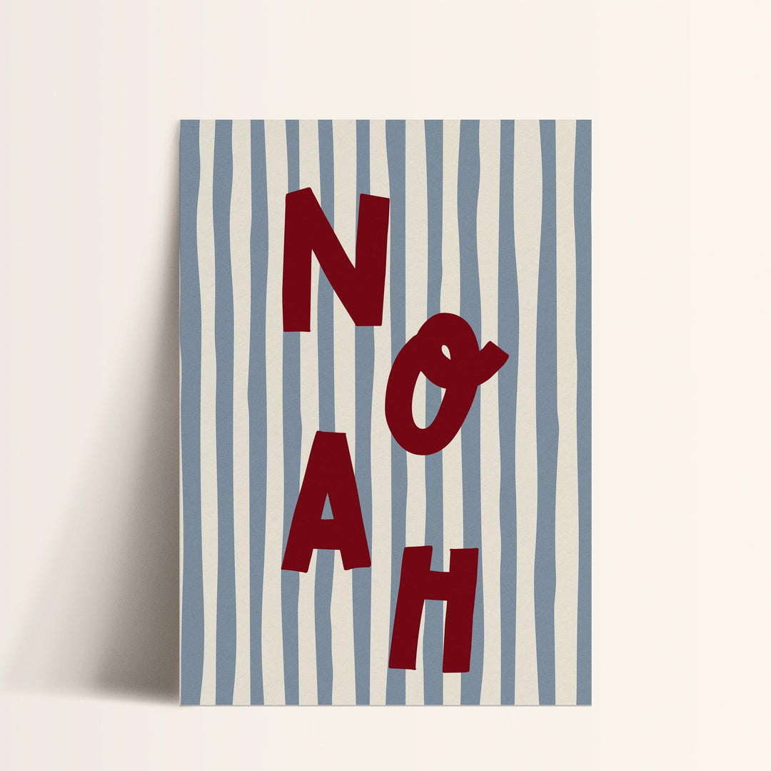 Custom Name Print – Blue Stripe