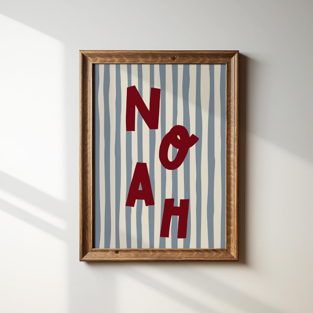 Custom Name Print – Blue Stripe