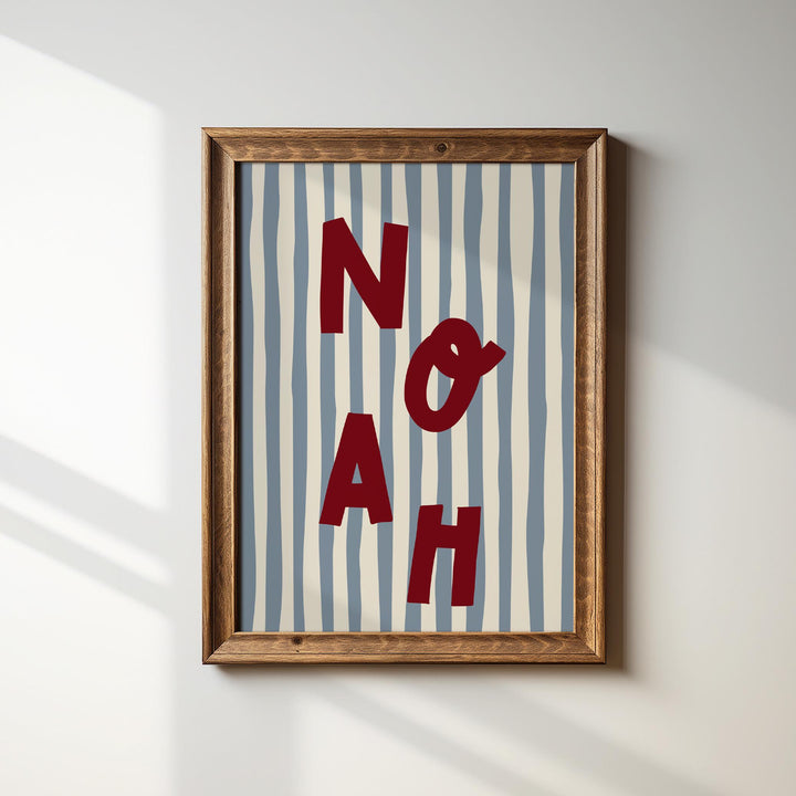 Custom Name Print – Blue Stripe