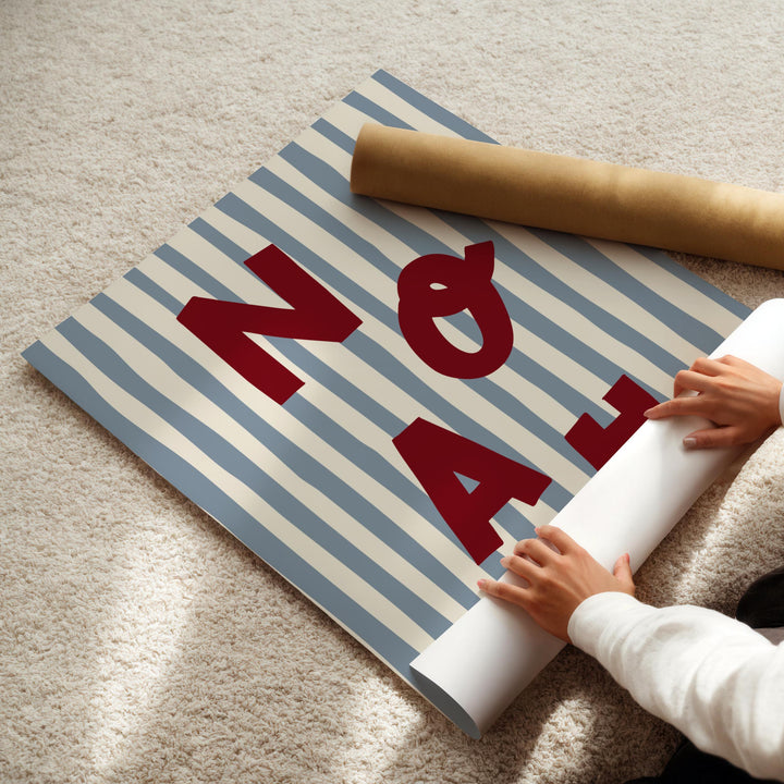 Custom Name Print – Blue Stripe