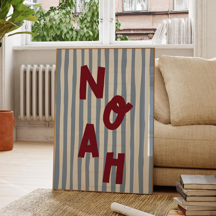 Custom Name Print – Blue Stripe